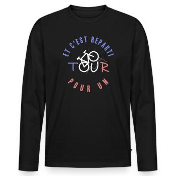 And here we go again for a ride - Vélo Fan Passion - Men's Premium Organic Long Sleeve Shirt - black - Front - Nico (187cm)