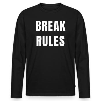 Regeln brechen Motivation Denkweise Ehrgeiz Macht - Männer Premium Bio Langarmshirt - Schwarz - Vorne - Nico (187cm)