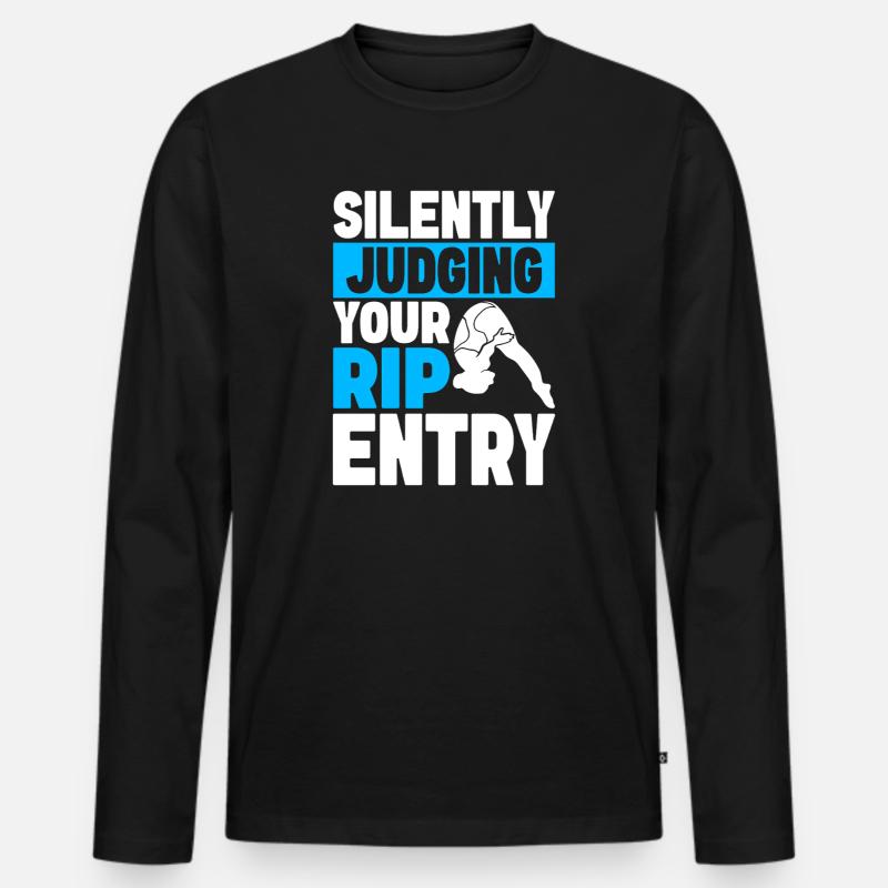 Kunstspringen Turmspringer Sprungbrett - Männer Premium Bio Langarmshirt - Schwarz