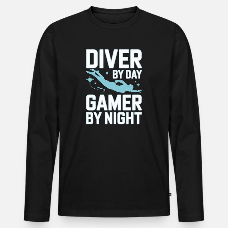 Kunstspringen Turmspringer Sprungbrett - Männer Premium Bio Langarmshirt - Schwarz