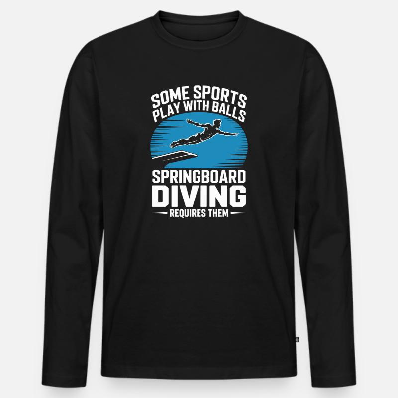 Kunstspringen Turmspringer Sprungbrett - Männer Premium Bio Langarmshirt - Schwarz