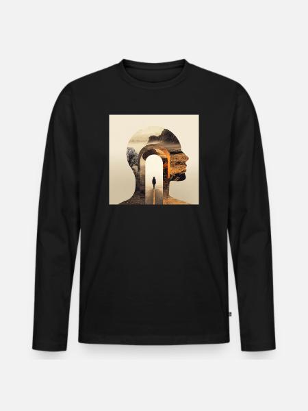 Nature and Spiritual Friendship Portraits - Men's Premium Organic Long Sleeve Shirt - black