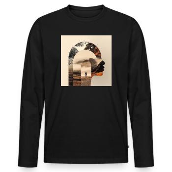 Silhouette Nature Counseling Design - Men's Premium Organic Long Sleeve Shirt - black - Front - Nico (187cm)