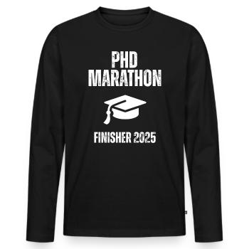 PhD Marathon Finisher 2025 - T-shirt manches longues Premium bio Homme - noir - Devant - Nico (187cm)