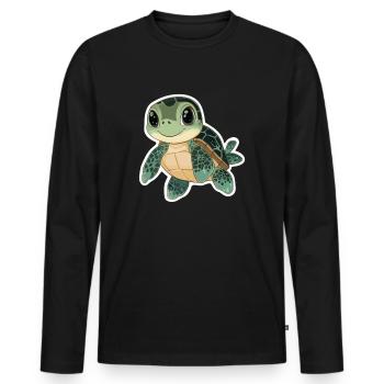 Tortue - T-shirt manches longues Premium bio Homme - noir - Devant - Nico (187cm)