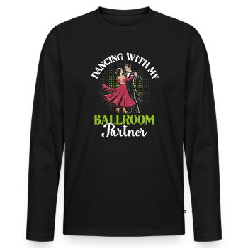Gesellschaftstanz Tanzunterricht Ballroom Partner - Männer Premium Bio Langarmshirt - Schwarz - Vorne - Nico (187cm)