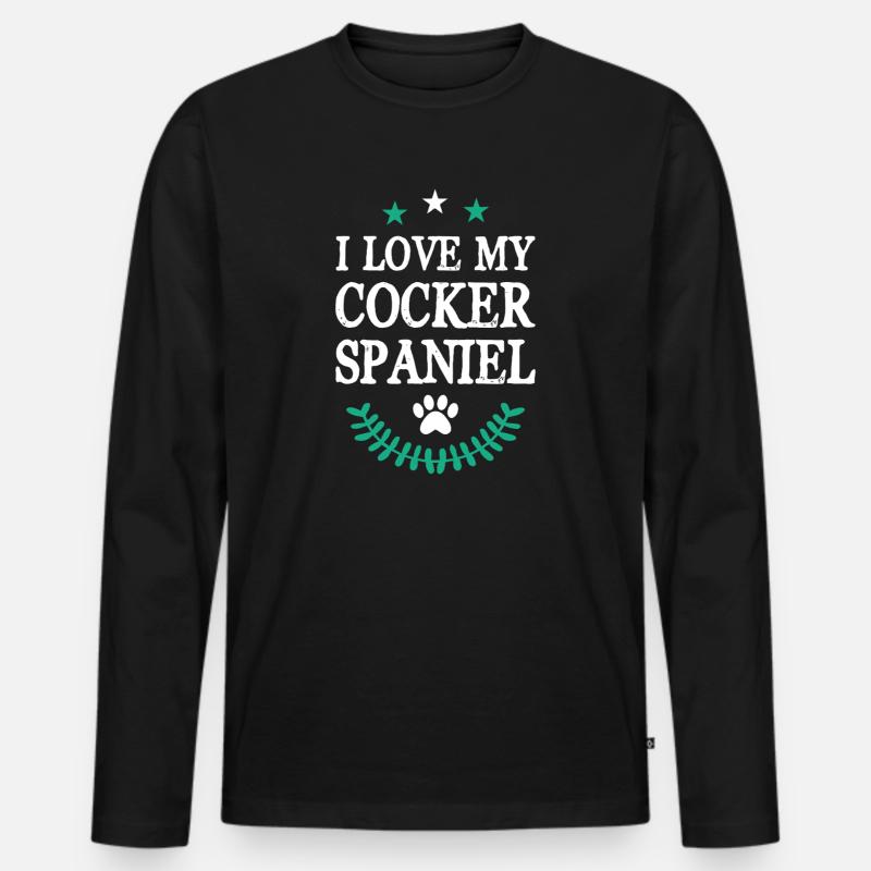 COCKER_SPANIEL - Männer Premium Bio Langarmshirt - Schwarz
