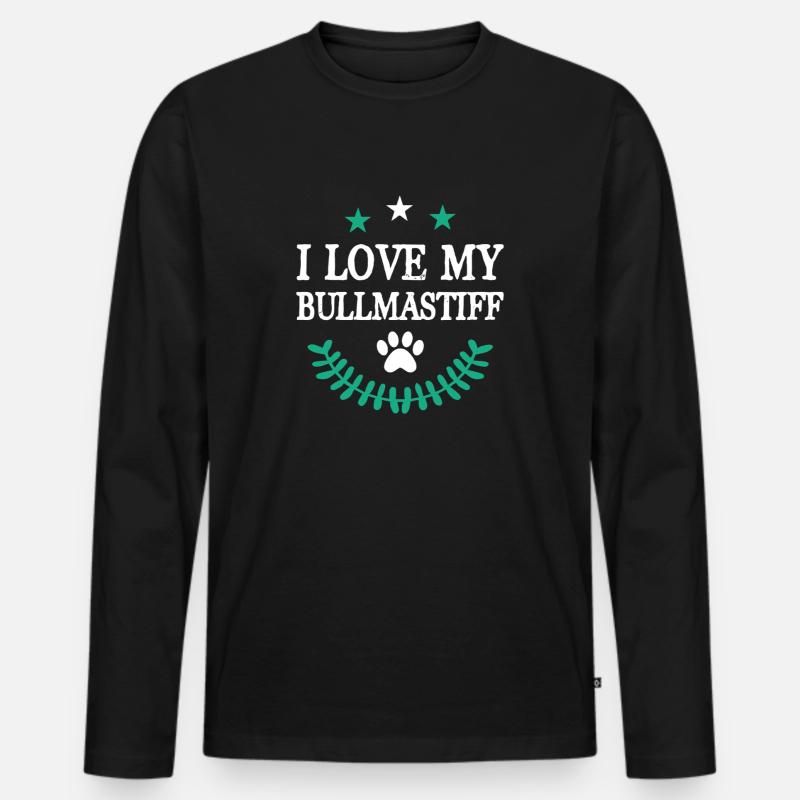 BULLMASTIFF - Männer Premium Bio Langarmshirt - Schwarz
