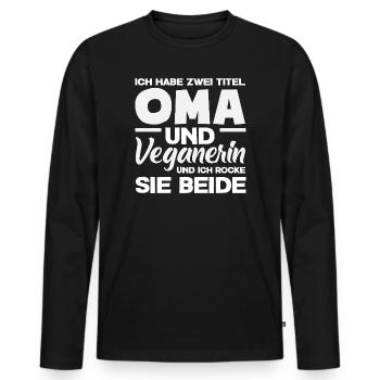 Achtung Ich Bin Veganer Lustiges Veganer Geschenk - Männer Premium Bio Langarmshirt - Schwarz - Vorne - Nico (187cm)