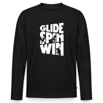 Lancer du poids Lancer du poids Lancer du poids Glide Spin Win - T-shirt manches longues Premium bio Homme - noir - Devant - Nico (187cm)