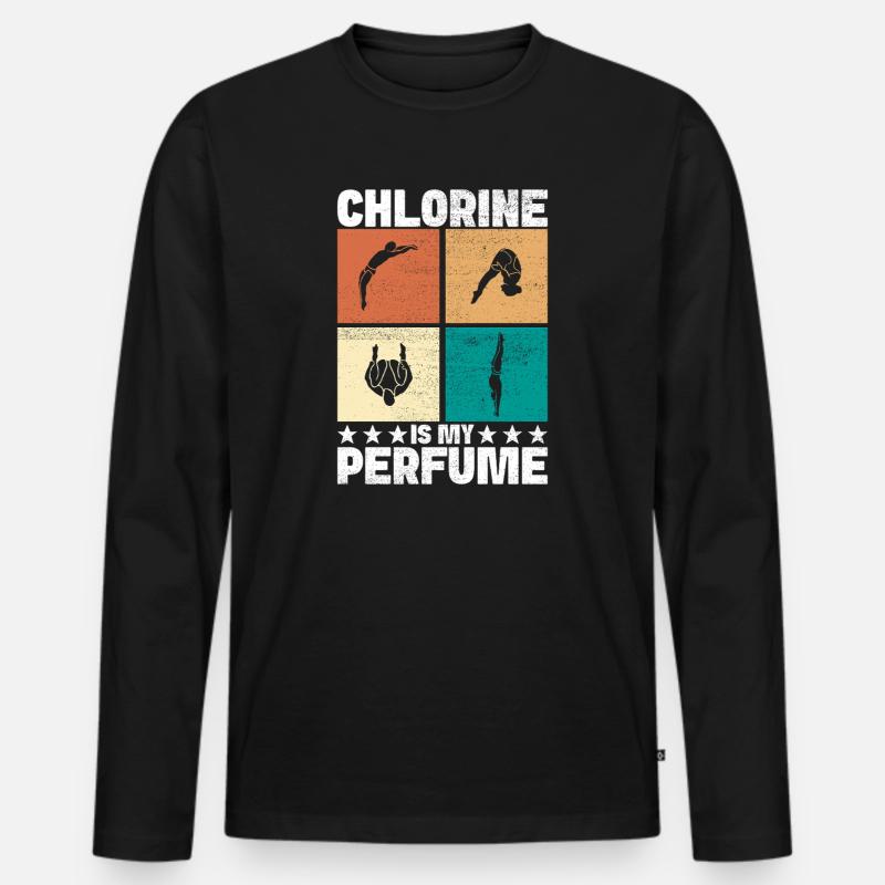Kunstspringen Turmspringer Sprungbrett - Männer Premium Bio Langarmshirt - Schwarz