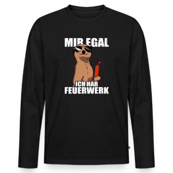 Mir egal ich hab Feuerwerk Pyrotechniker Böllern - Männer Premium Bio Langarmshirt - Schwarz - Vorne - Nico (187cm)