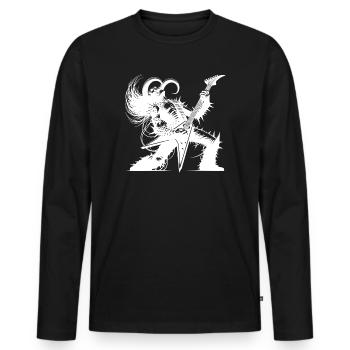 Un solo de guitare démoniaque plus fort que l’enfer - T-shirt manches longues Premium bio Homme - noir - Devant - Nico (187cm)