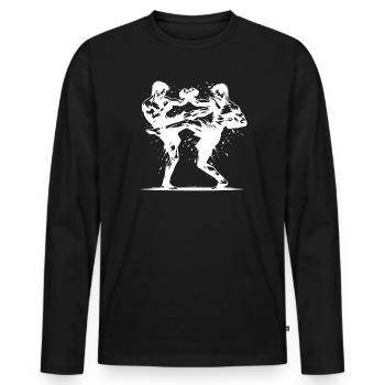 Kickboxen - Wenn Muskelkraft auf Wille trifft - Männer Premium Bio Langarmshirt - Schwarz - Vorne - Nico (187cm)