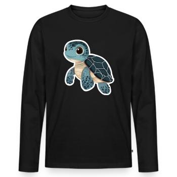 Tortue - T-shirt manches longues Premium bio Homme - noir - Devant - Nico (187cm)