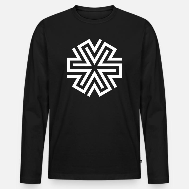 SNOWFLAKE - Männer Premium Bio Langarmshirt - Schwarz
