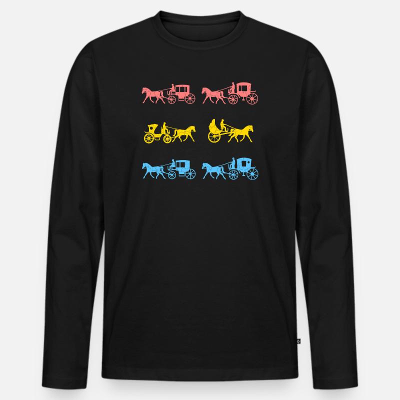 Kutsche Kutscher - Männer Premium Bio Langarmshirt - Schwarz