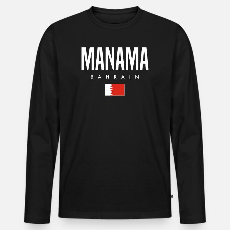 Manama Bahrain - Männer Premium Bio Langarmshirt - Schwarz