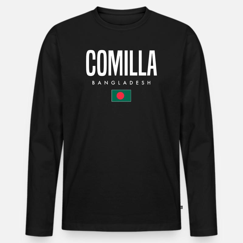 Comilla Bangladesch - Männer Premium Bio Langarmshirt - Schwarz