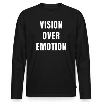 Vision Over Emotion Focus Discipline Mindset - Men's Premium Organic Long Sleeve Shirt - black - Front - Nico (187cm)