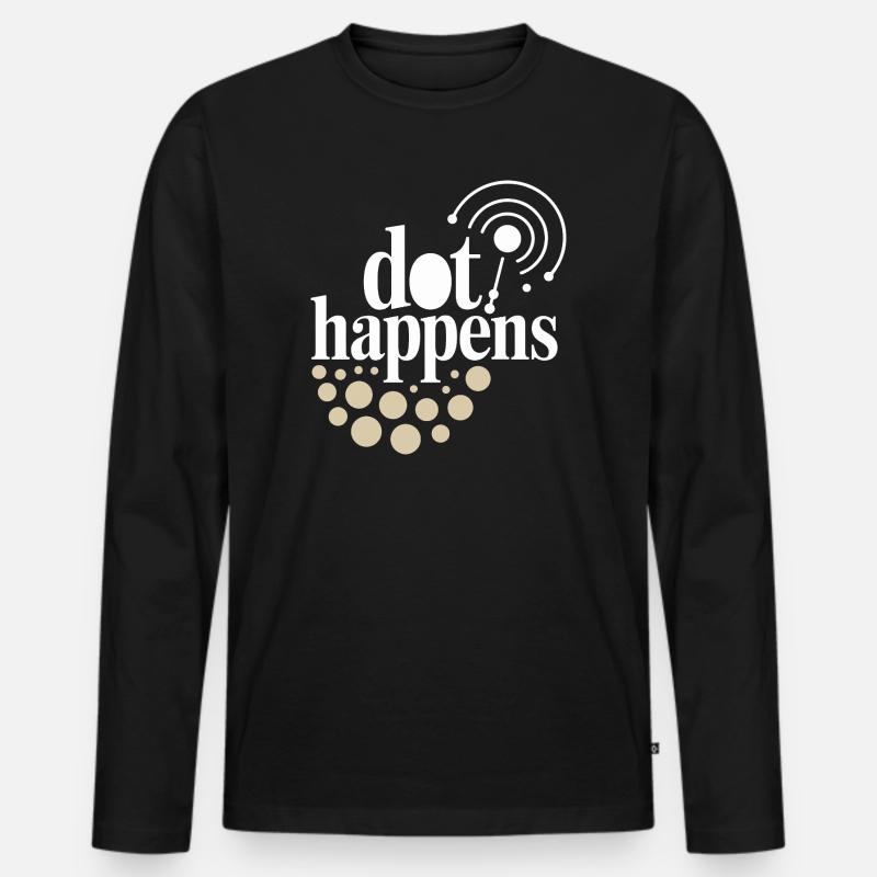 Dot Happens Morse Code Fun T-shirt manches longues Premium bio Homme
