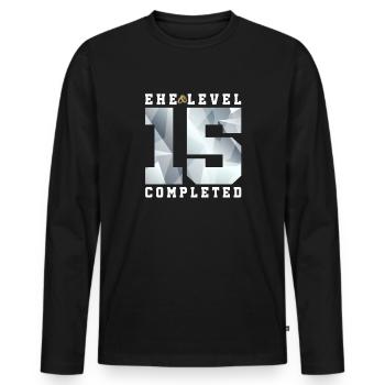 15e anniversaire de mariage - T-shirt manches longues Premium bio Homme - noir - Devant - Nico (187cm)
