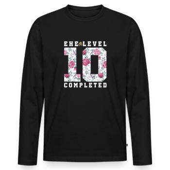 10th wedding anniversary - Men's Premium Organic Long Sleeve Shirt - black - Front - Nico (187cm)