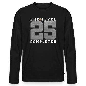 25th Wedding Anniversary - Men's Premium Organic Long Sleeve Shirt - black - Front - Nico (187cm)