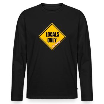 Panneau Locaux Exclusifs Anti-Kook - T-shirt manches longues Premium bio Homme - noir - Devant - Nico (187cm)