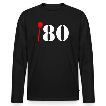 Dart 180 Saying "One Hundred and Eighty!" Triple 20 - Men's Premium Organic Long Sleeve Shirt - black - Front - Nico (187cm)