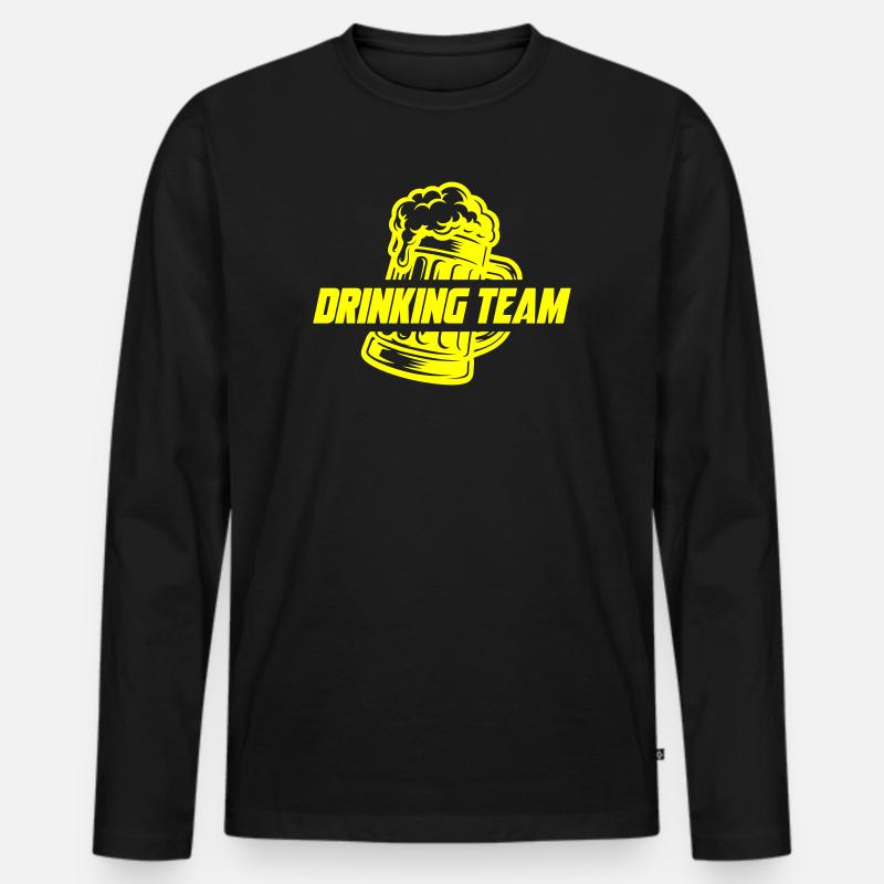 Drinking Team Bier - Männer Premium Bio Langarmshirt - Schwarz