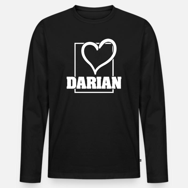 Frau Darian - Männer Premium Bio Langarmshirt - Schwarz