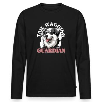 Alabai Dog Tail Wagging Guardian - Men's Premium Organic Long Sleeve Shirt - black - Front - Nico (187cm)