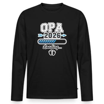 Opa 2026 Loading Bar Baby Ankündigung Geschenk - Männer Premium Bio Langarmshirt - Schwarz - Vorne - Nico (187cm)