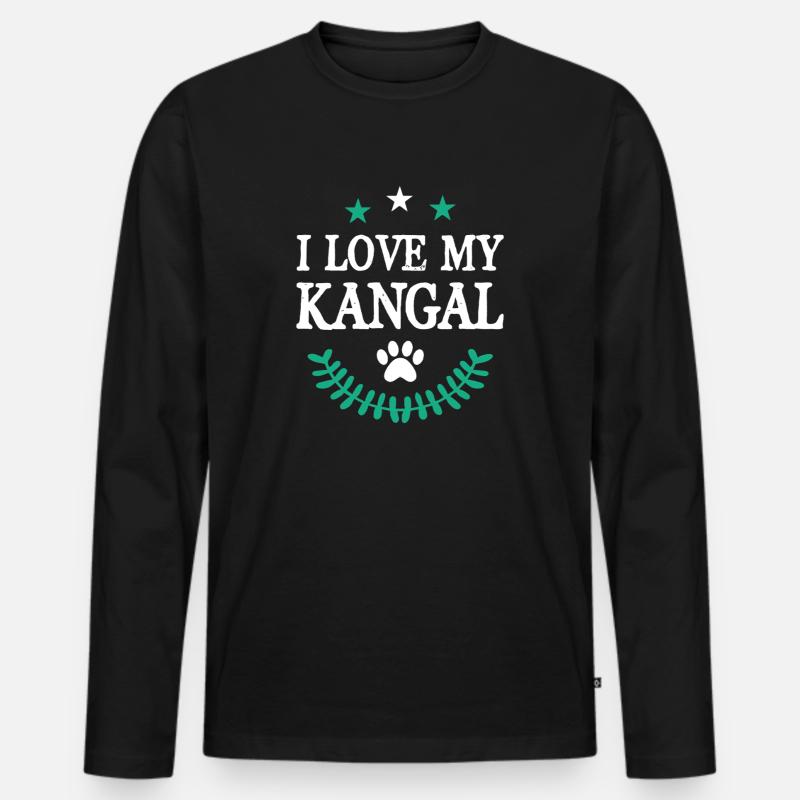 KANGAL - Männer Premium Bio Langarmshirt - Schwarz