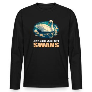 Schwäne Schwan - Männer Premium Bio Langarmshirt - Schwarz - Vorne - Nico (187cm)