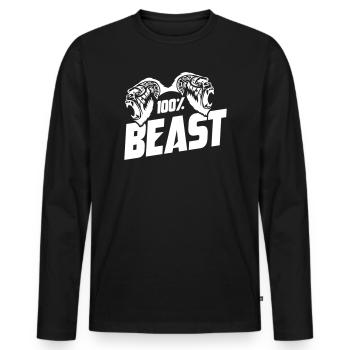 Gorilla Beast Motivation - Männer Premium Bio Langarmshirt - Schwarz - Vorne - Nico (187cm)