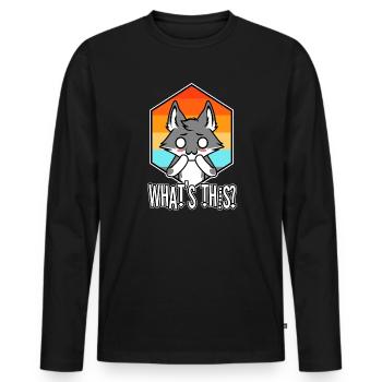 OwO What's This? - Männer Premium Bio Langarmshirt - Schwarz - Vorne - Nico (187cm)