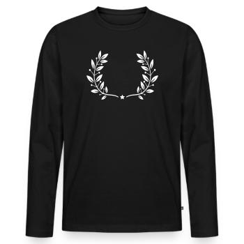 Couronne de laurier - T-shirt manches longues Premium bio Homme - noir - Devant - Nico (187cm)