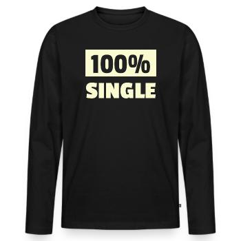 Design géométrique minimaliste à une seule ligne - T-shirt manches longues Premium bio Homme - noir - Devant - Nico (187cm)