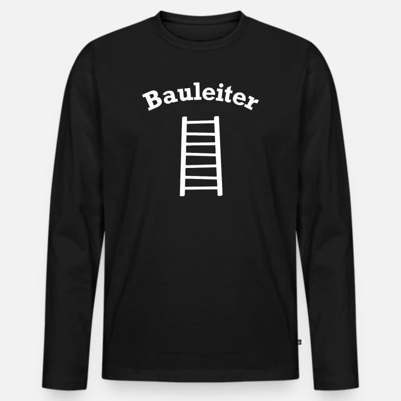 Bauleiter Outfit Handwerker - Männer Premium Bio Langarmshirt - Schwarz