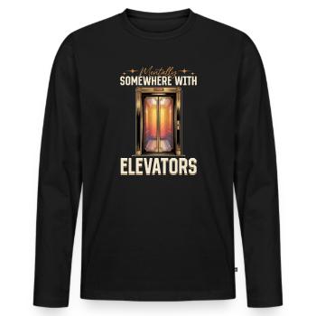 Elevator toddler & kids - Men's Premium Organic Long Sleeve Shirt - black - Front - Nico (187cm)