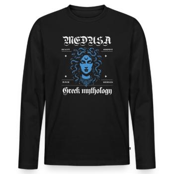 Mythological Medusa Design - Men's Premium Organic Long Sleeve Shirt - black - Front - Nico (187cm)