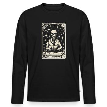 Vétérinaire Vétérinaire Vétérinaire - T-shirt manches longues Premium bio Homme - noir - Devant - Nico (187cm)