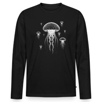 Méduse nuage - T-shirt manches longues Premium bio Homme - noir - Devant - Nico (187cm)