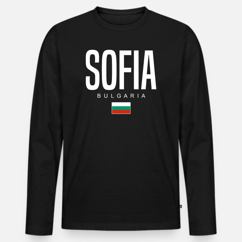 Sofia Bulgarien - Männer Premium Bio Langarmshirt - Schwarz