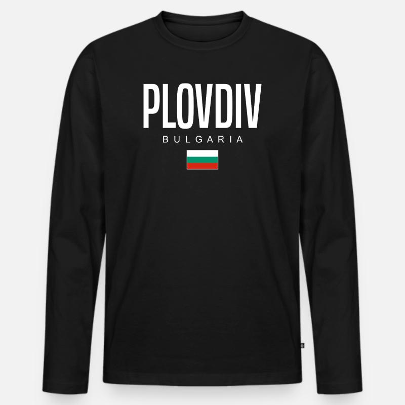 Plovdiv Bulgarien - Männer Premium Bio Langarmshirt - Schwarz