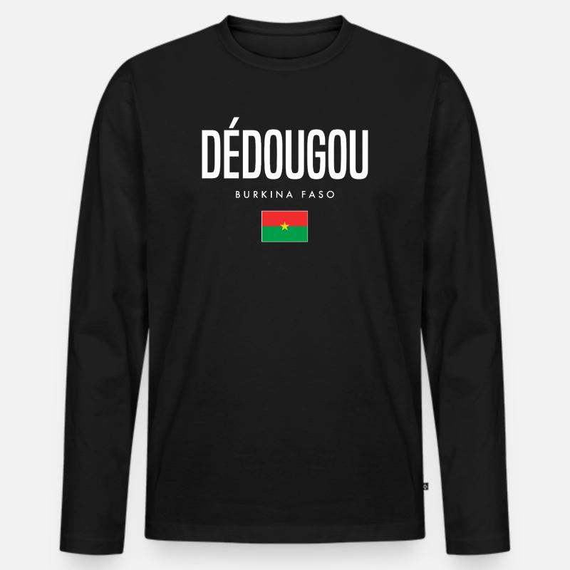 Dédougou Burkina Faso - Männer Premium Bio Langarmshirt - Schwarz