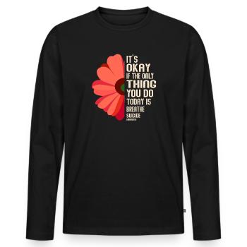 Ce n’est pas grave si la seule chose est l’haleine - T-shirt manches longues Premium bio Homme - noir - Devant - Nico (187cm)