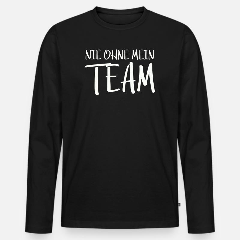 Mein Team - Männer Premium Bio Langarmshirt - Schwarz